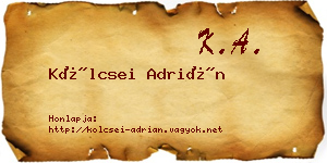 Kölcsei Adrián névjegykártya