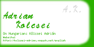 adrian kolcsei business card